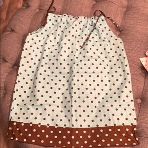 Handmade dress, mint green/brown, medium